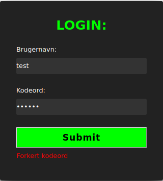Test login