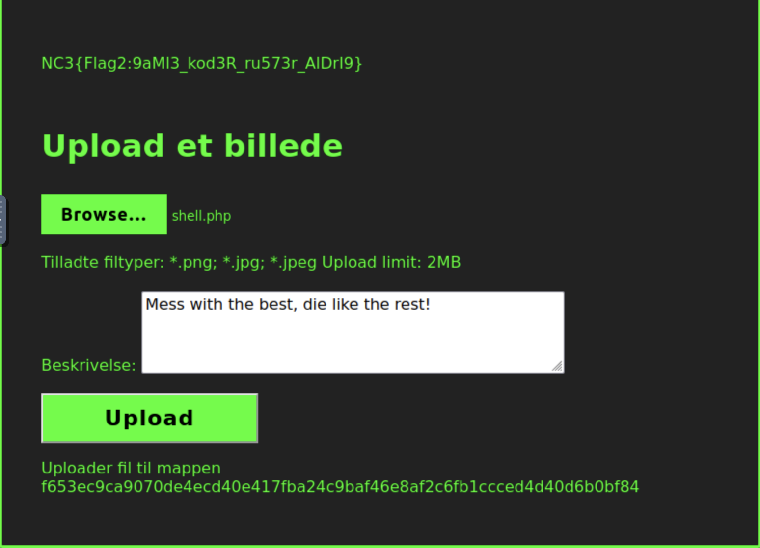 Reverse shell upload