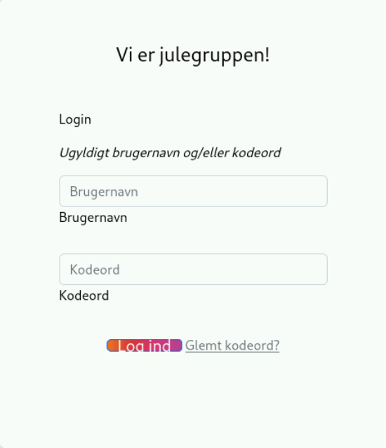 Invalid login