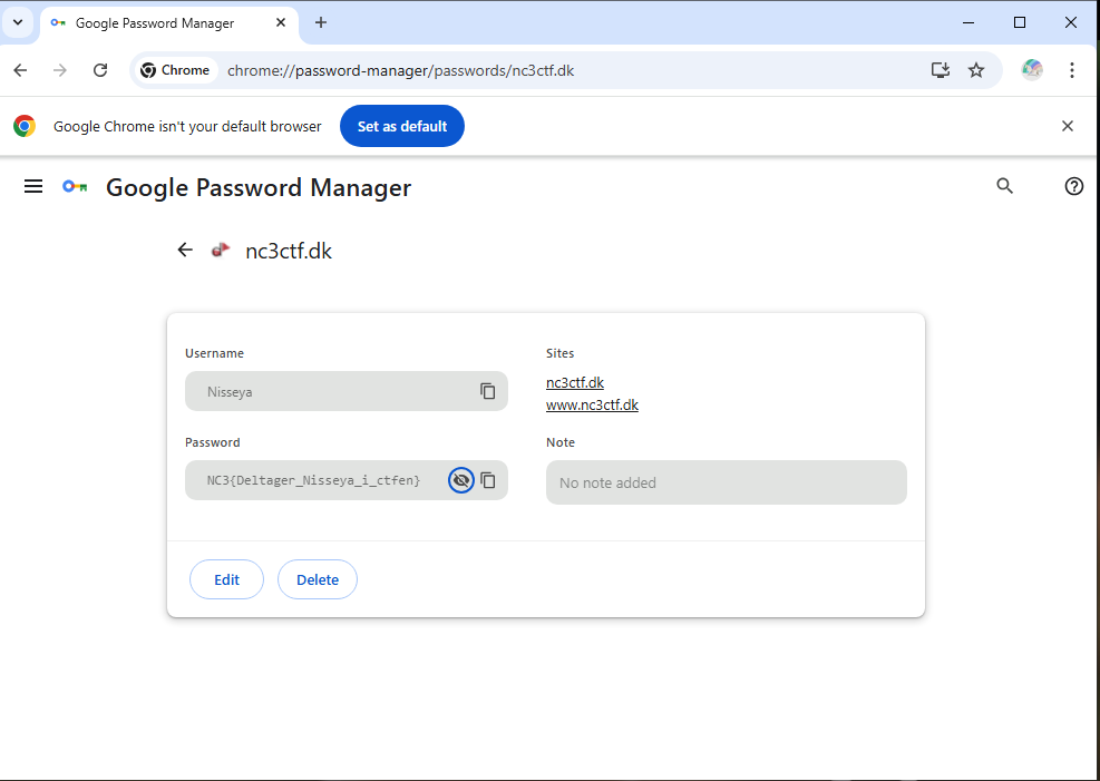 Chrome password manager on the VM