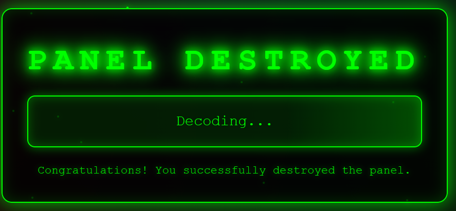 Panel destroyed page